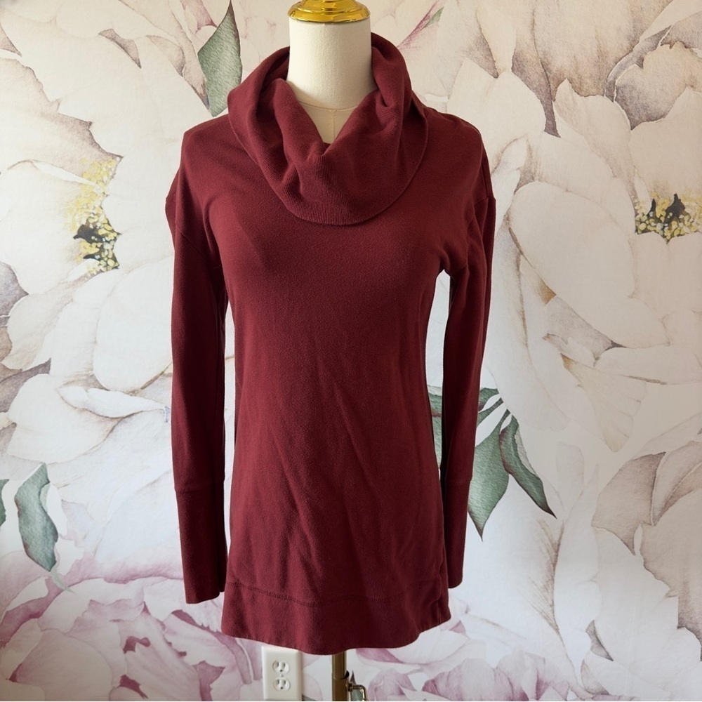 Merona Women's Cowl Long Sleeve Maroon Sweater XS